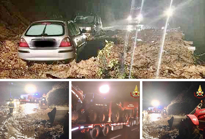 Frana sulla provinciale 85: due auto coinvolte. I passeggeri si sono messi in salvo, nessun ferito